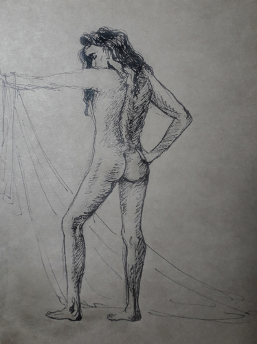 портрет парня фломастерами, рисунок, ручкой, графика, голый мужчина, обнажённый, тело, торс, зад, ягодицы, длинноволосый, мужчина 40 лет